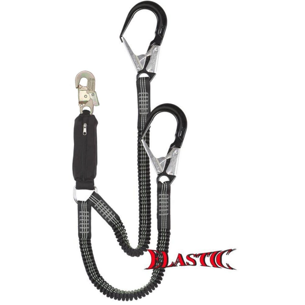 Edge Delta 2 Elastische Y-Veiligheidslijn Aluminium Haken 2 meter