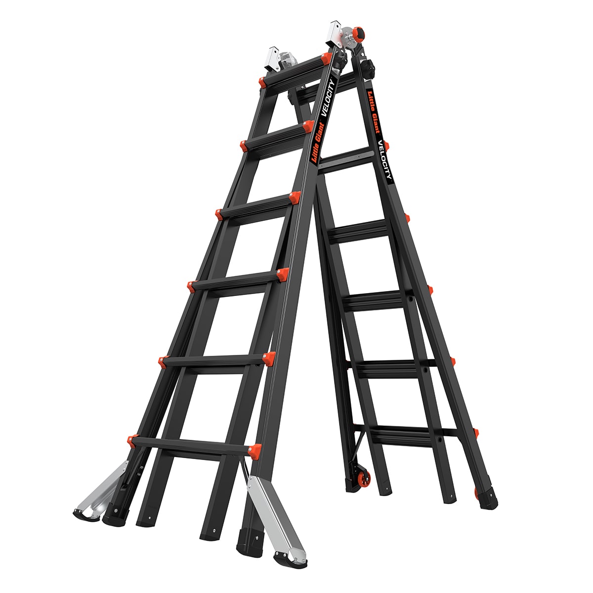 Little Giant Velocity Black Pro 4-delige Vouwladder - 4x6 Sporten