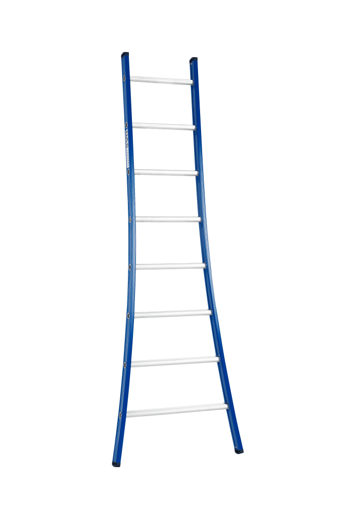 DAS Atlas Enkele Uitgebogen Ladder - 1x8 Sporten