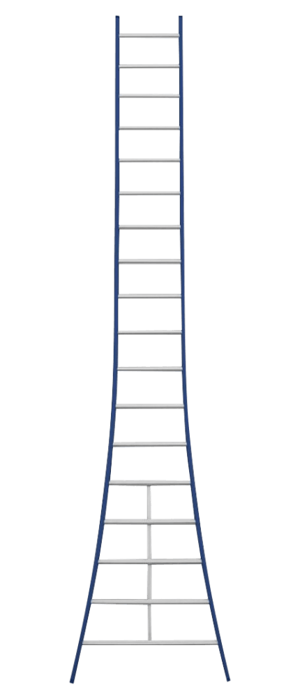 DAS Atlas Enkele Uitgebogen Ladder - 1x18 Sporten