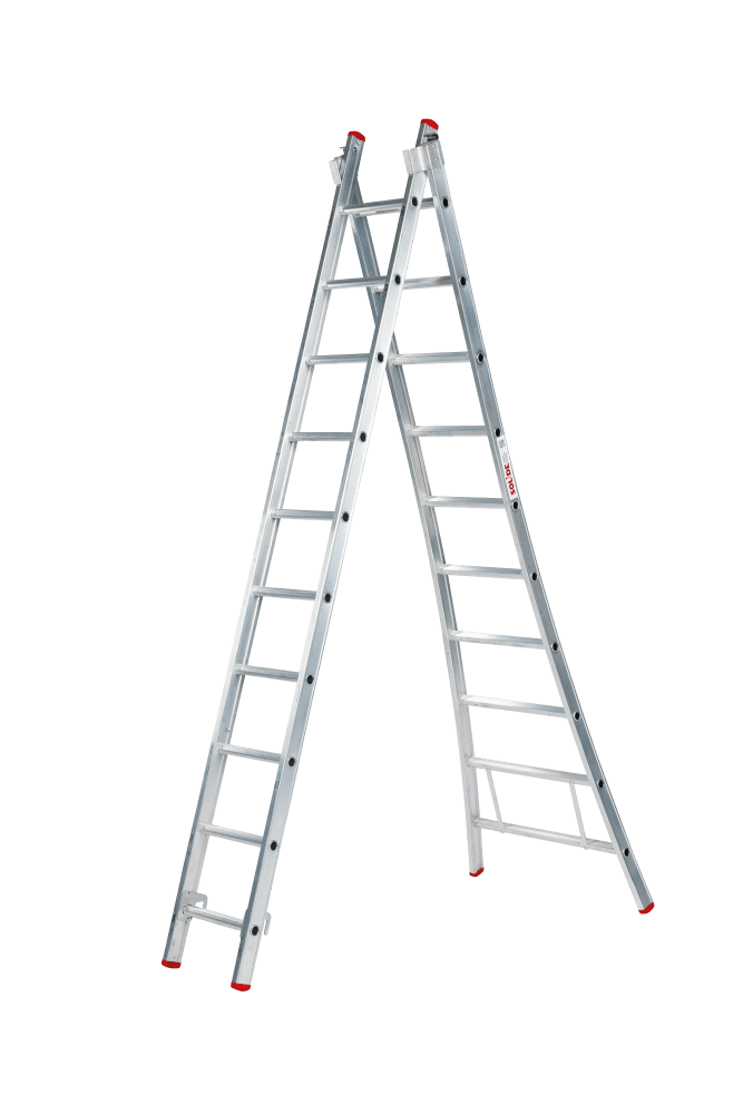 Solide Eco Professional 2-delige Uitgebogen Reformladder - 2x10 Sporten