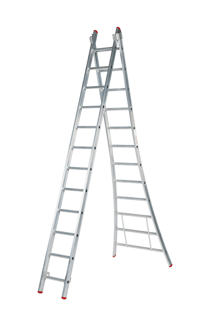 Solide Eco Professional 2-delige Uitgebogen Reformladder - 2x14 Sporten