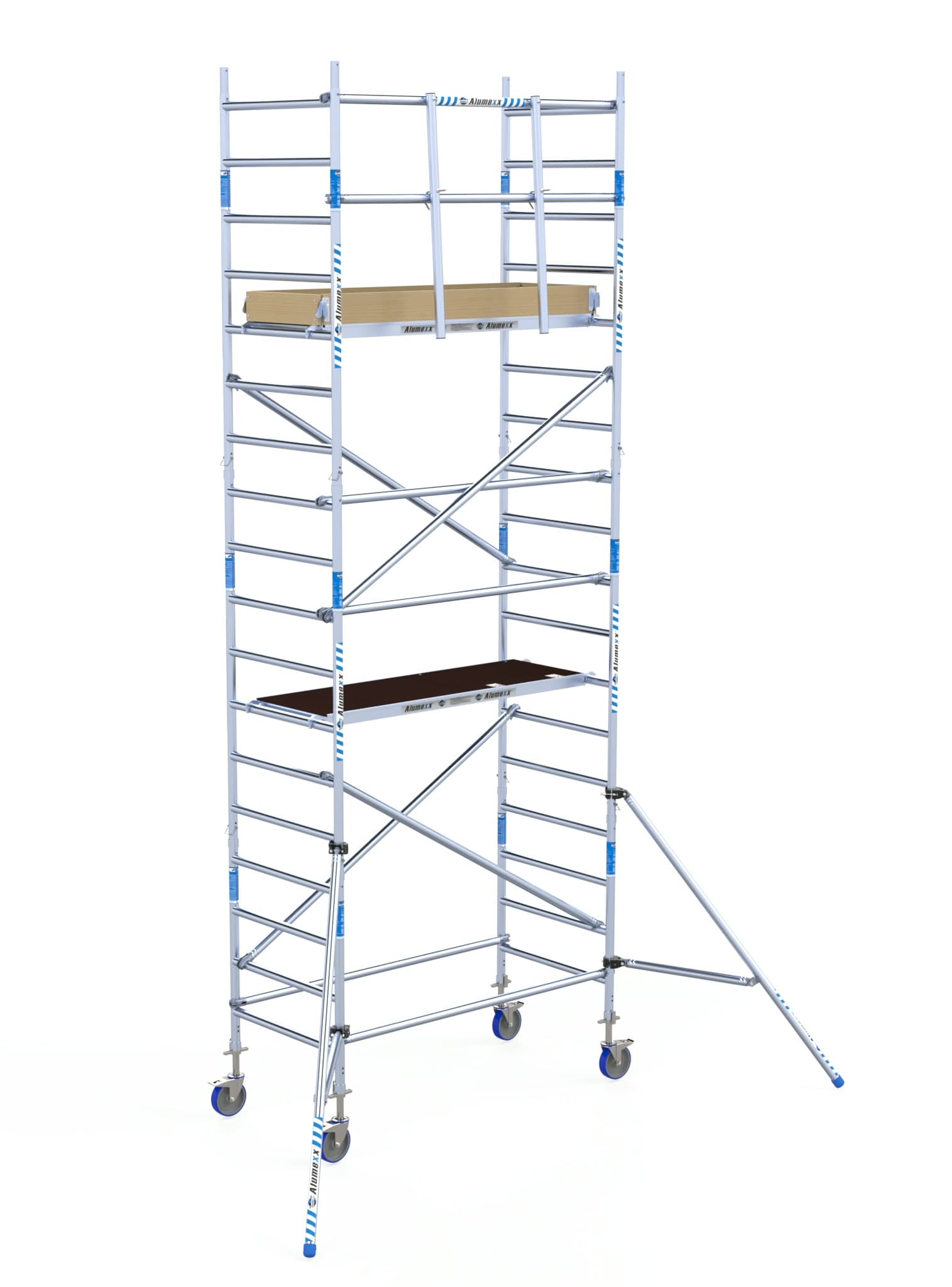 Rolsteiger Alumexx Light Schoren - L190xB90cm - 6.20m werkhoogte - Houten platformen