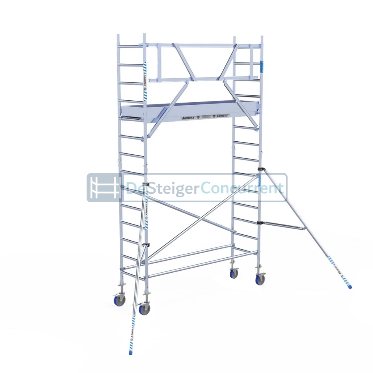 Alumexx Rolsteiger AGS-PRO - L250xB75cm - 5.20m werkhoogte - Gebruik tegen de gevel - Carbon-Deck® platformen