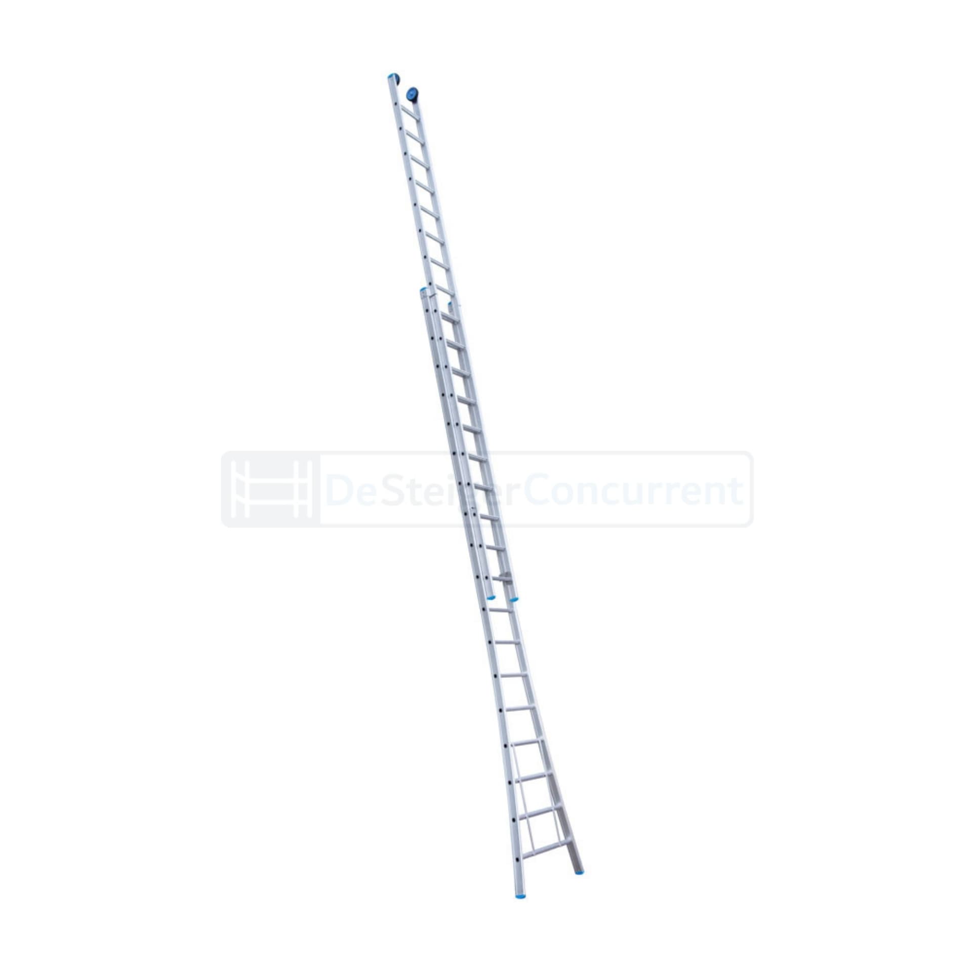Eurostairs 2-delige Uitgebogen Opsteekladder - 2x18 sporten