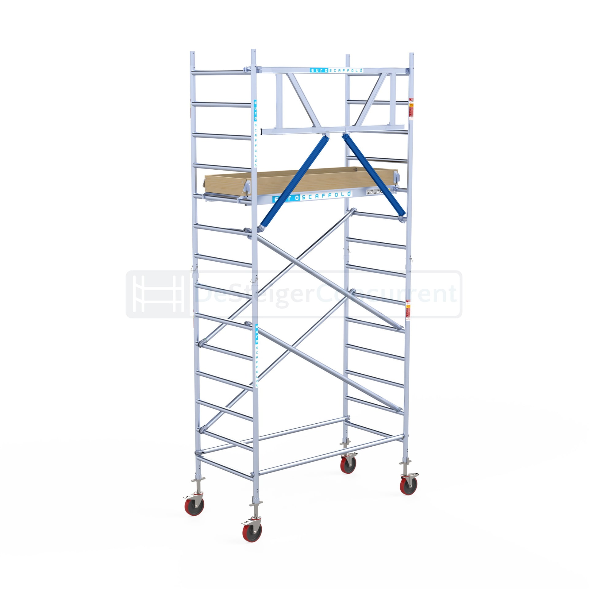 Euroscaffold Rolsteiger Basic - Schoren - L190xB90cm - 5.20m werkhoogte - Carbon platformen