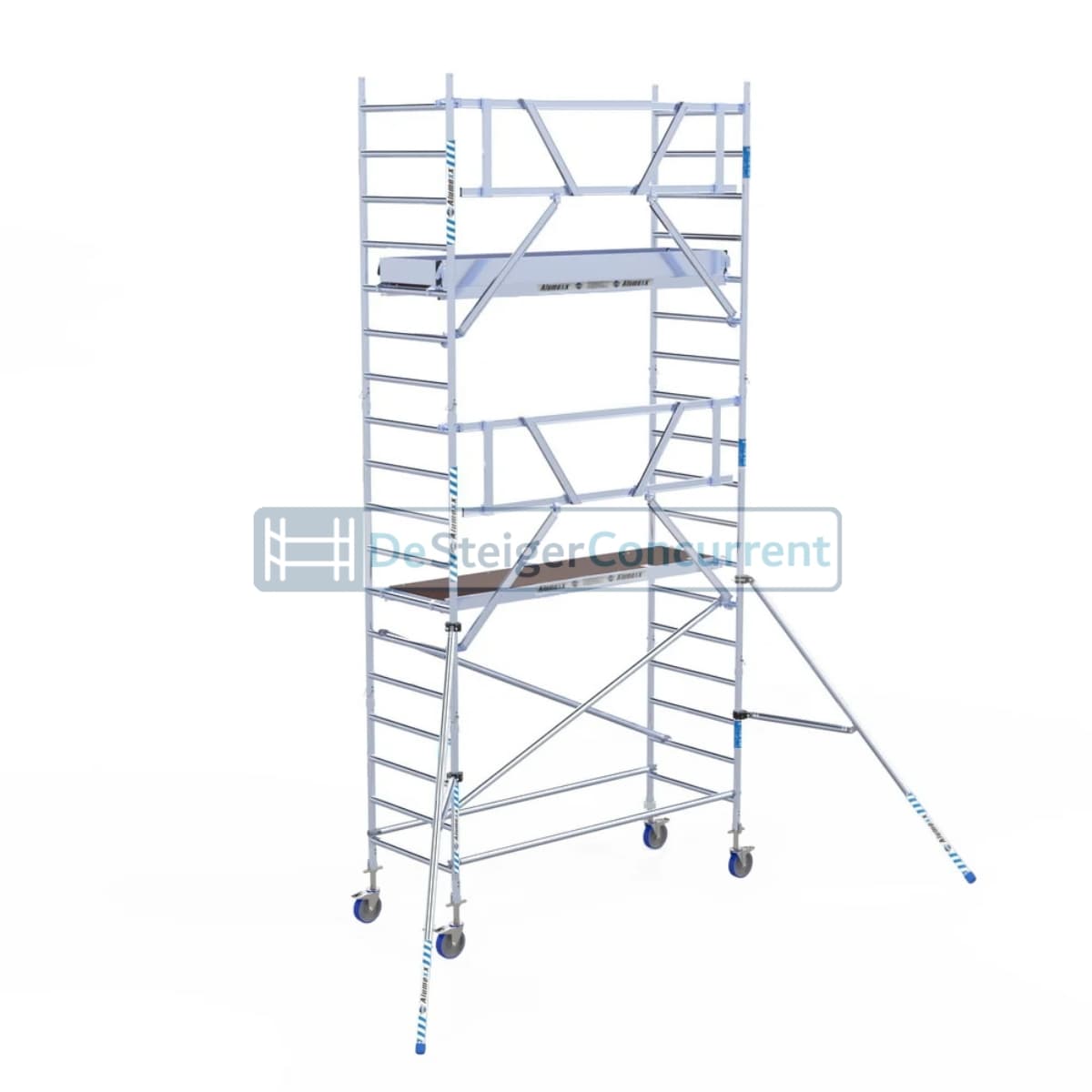 Alumexx Rolsteiger AGS-PRO - L190xB90cm - 6.20m werkhoogte - Gebruik tegen de gevel - Carbon-Deck® platformen